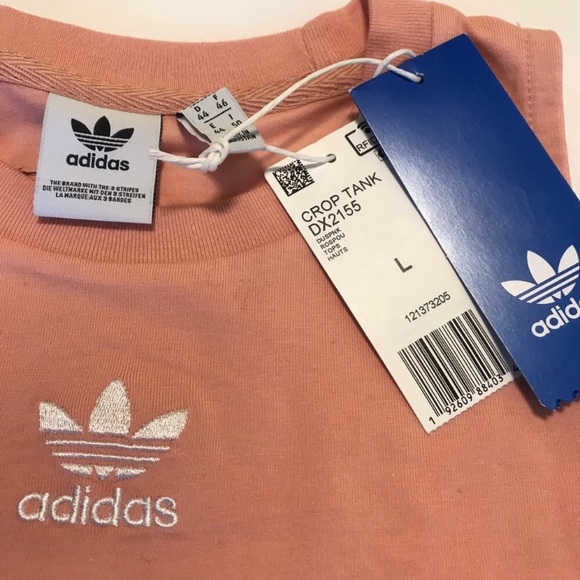 Adidas Crop Tank Top Peach Large NWT - Picture 4 of 8